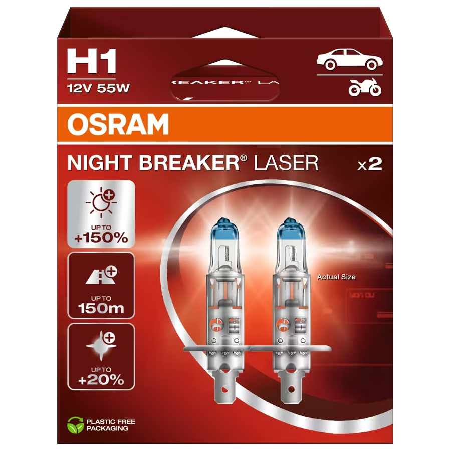 OSRAM Night Breaker Laser H1 12V 55W 2-p
