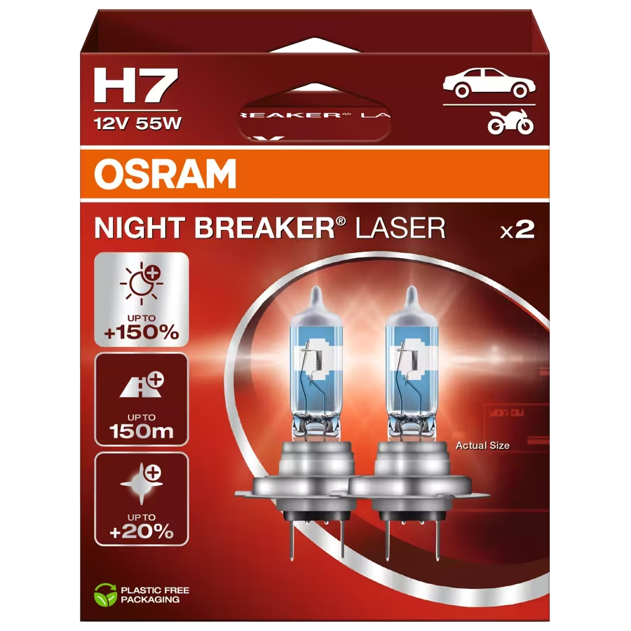 OSRAM Night Breaker Laser H7 12V 55W 2-p